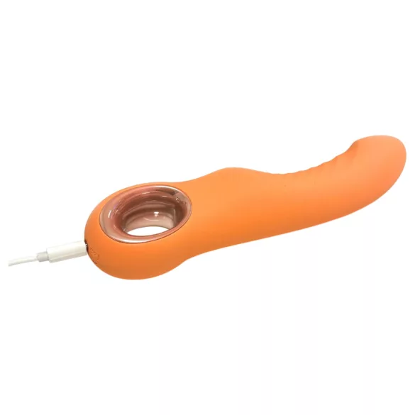 Glam - böjlig räfflad vibrator (persikofärgad)
