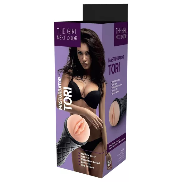 The Girl Next Door Tori - realistisk masturbator vagina i fodral - natur-svart