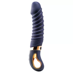 Goddess - uppvärmd räfflad vibrator (mörkblå)
