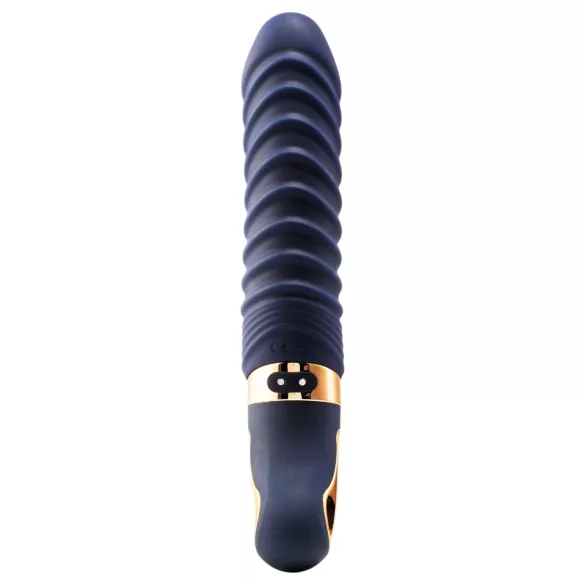 Goddess - uppvärmd räfflad vibrator (mörkblå)
