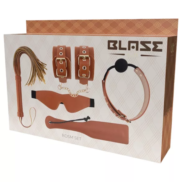 Blaze Elite - BDSM set - 5 delar - konjakfärg