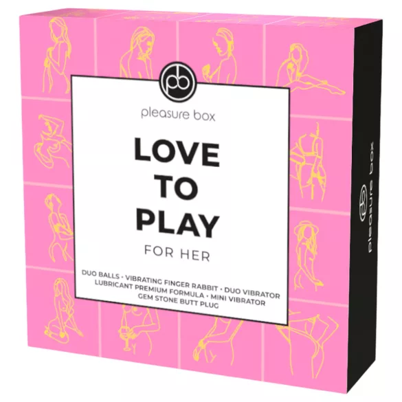 Pleasure Box Love to Play - vibrator set - 6 delar - rosa/lila