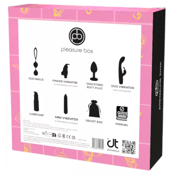 Pleasure Box Love to Play - vibrator set - 6 delar - rosa/lila