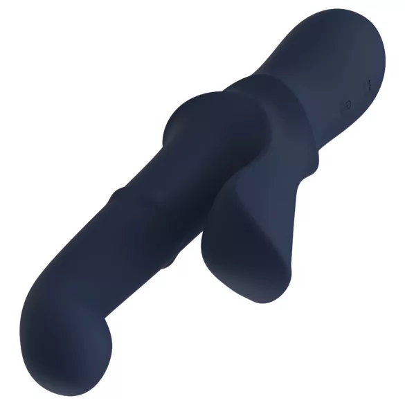 Goddess Iris - pärlbesatt vibrator med klitoriskläpp (blå)