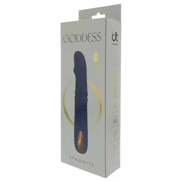 Goddess - roterande vibrator med skjutande pärlor (mörkblå)