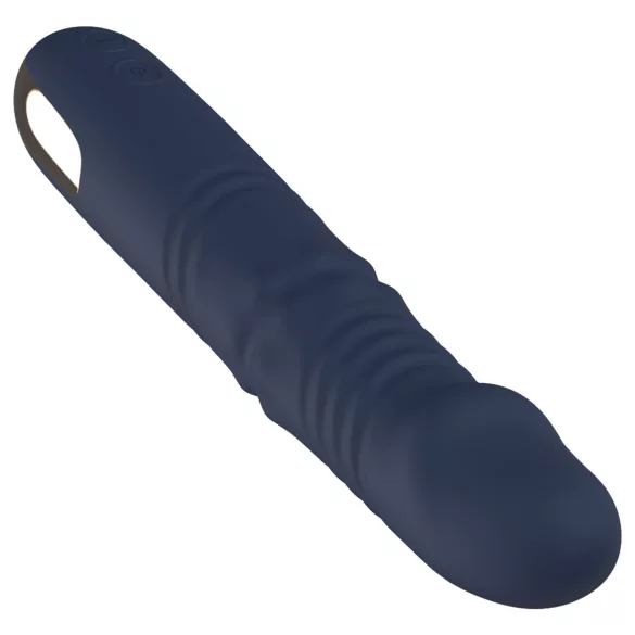 Goddess - roterande vibrator med skjutande pärlor (mörkblå)