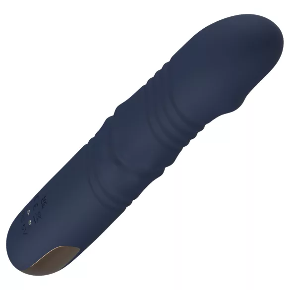 Goddess - roterande vibrator med skjutande pärlor (mörkblå)