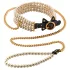 Allure - halsband med pärlor och koppel - svart