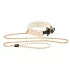 Allure - halsband med pärlor och koppel - svart