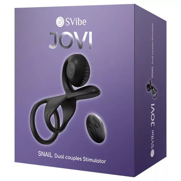 Snail Vibe Jovi - penisring och parvibrator - svart