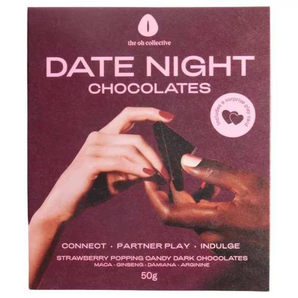 The Oh Collective Date Night - mörk choklad med passionsfrukt och jordgubb för par (50 g)