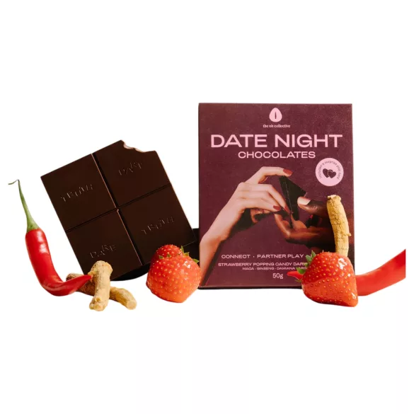The Oh Collective Date Night - mörk choklad med passionsfrukt och jordgubb för par (50 g)