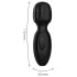 Pixey 2GO - trådlös mini-massagestav vibrator (svart)