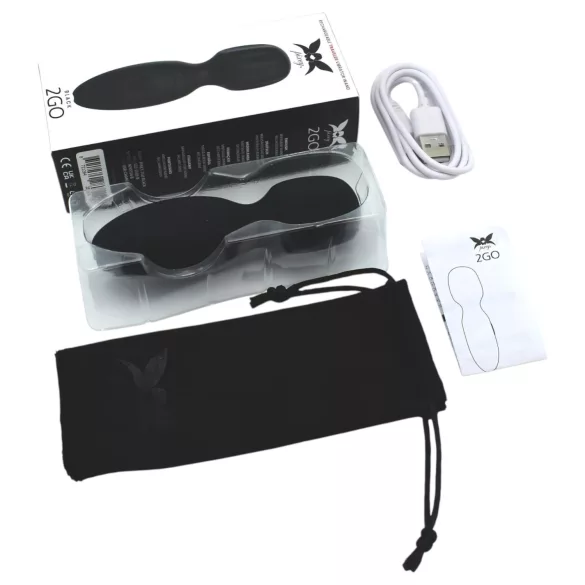 Pixey 2GO - trådlös mini-massagestav vibrator (svart)