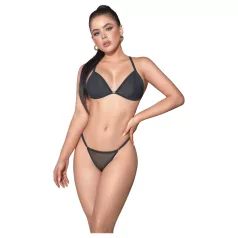 Zôf Nina - set med transparent bh och stringtrosa (svart)