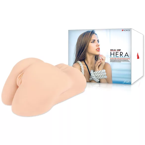 Kokos Hera - realistisk masturbator torso vagina och anal - naturfärg