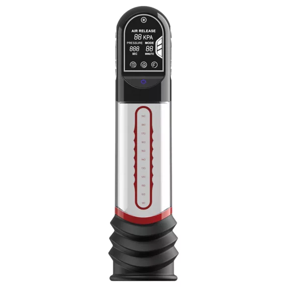 Peak Performa - automatisk penis­pump med rött LED‑ljus (genomskinlig)