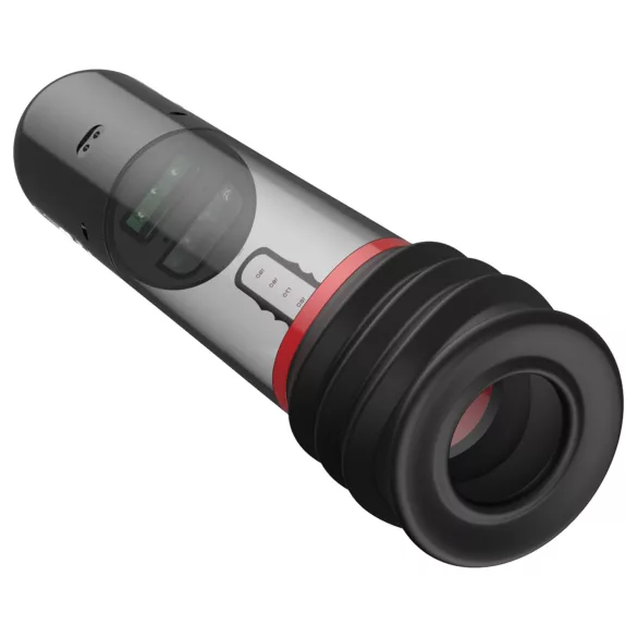 Peak Performa - automatisk penis­pump med rött LED‑ljus (genomskinlig)