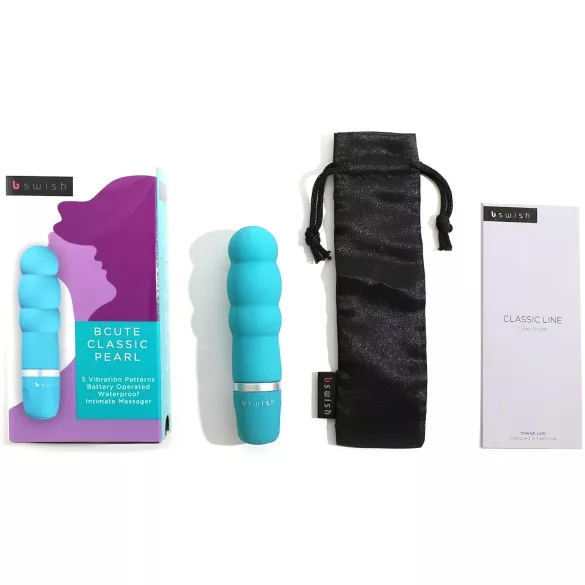 B SWISH Bcute Pearl - vibrator med pärlor - vattentät - turkos