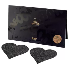 Bijoux Indiscrets - bröstvårtsplåster hjärtform - svart