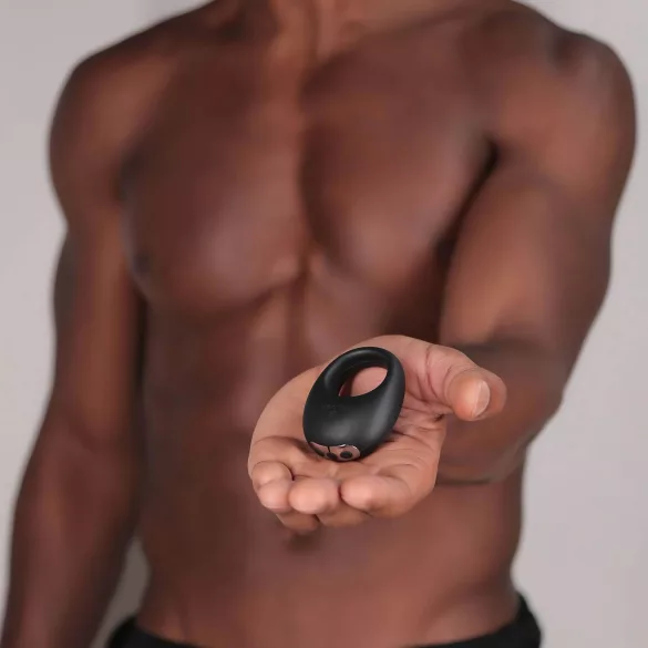 Je Joue Mio - penisring med vibrator - uppladdningsbar vattentät svart