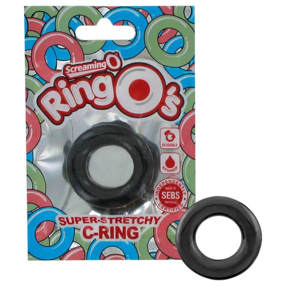 Screaming O - svart silikon penisring