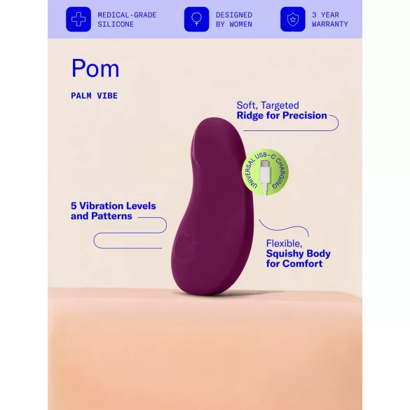 Dame Pom - uppladdningsbar klitorisvibrator (lila)