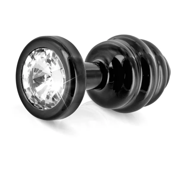 DIOGOL Anni - ribbad analplugg - svart - (3cm)