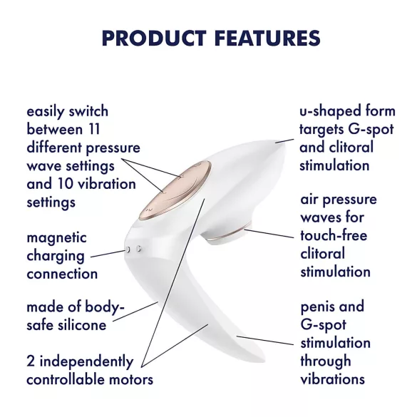 Satisfyer Pro 4 Couples - parvibrator lufttryck uppladdningsbar vit