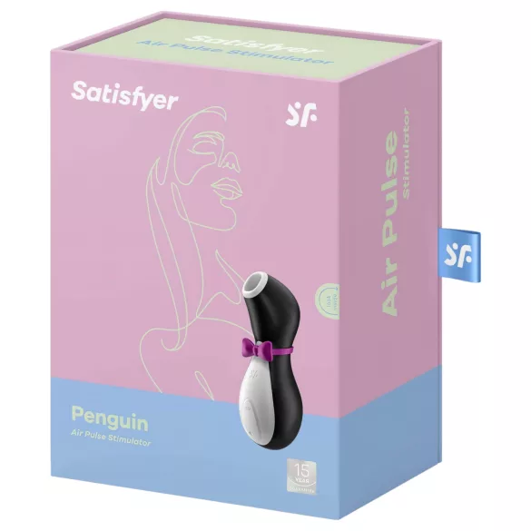 Satisfyer Penguin - klitorisstimulator med batteri - vattentät - svart/vit