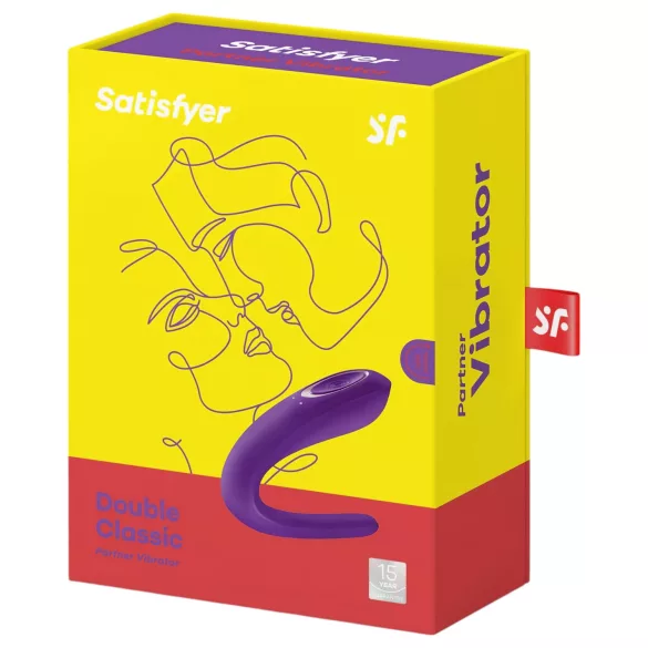 Satisfyer Dubbel Klassisk - vattentät, uppladdningsbar parvibrator (lila)