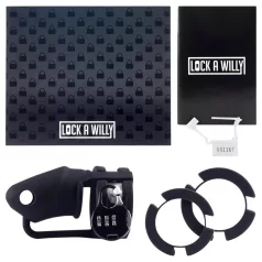 LOCK A WILLY - peniskorg med lås - silikon - svart