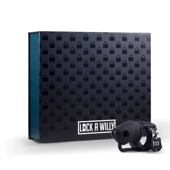 LOCK A WILLY - peniskorg med lås - silikon - svart