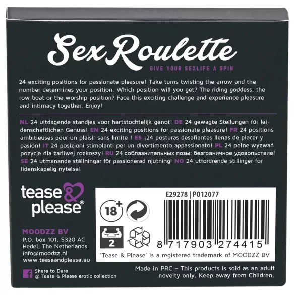 Sex Roulette Kama Sutra - sexspel (på 10 språk)