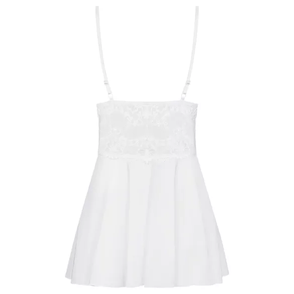 Obsessive - babydoll med spets och stringtrosa - vit