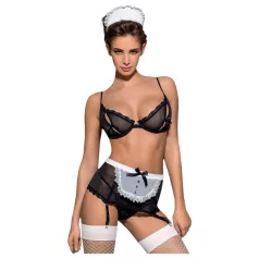   Obsessive - utklädnad för hembiträde - 6-delars set - svart - L/XL