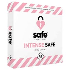 SAFE Intense Safe - Kondom med räfflor och noppor - 36-pack