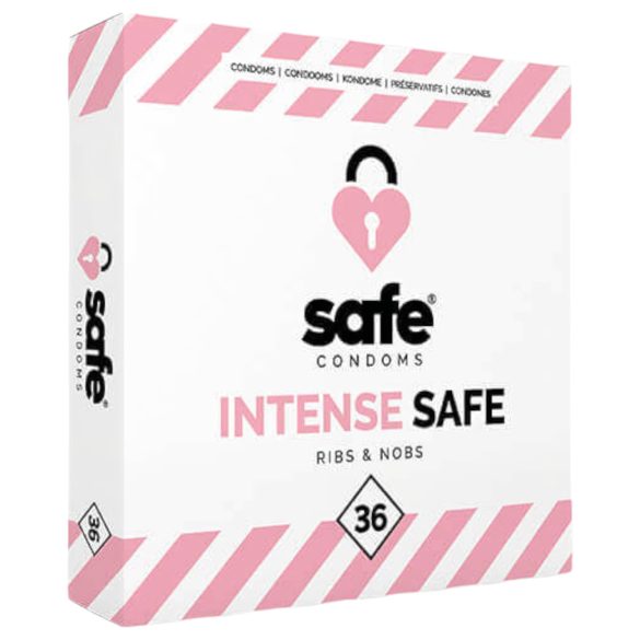 SAFE Intense Safe - Kondom med räfflor och noppor - 36-pack