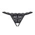 Obsessive 831-THC-1 - öppen spetsstring med rosett (svart) - L/XL