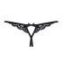 Obsessive 831-THC-1 - öppen spetsstring med rosett (svart) - L/XL