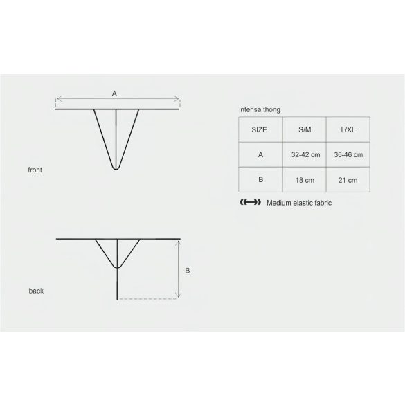 Obsessive Intensa - Spetsstring med band (svart)
