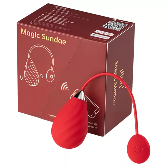 Magic Motion Sundae - bärbart appstyrt vibrerande ägg (röd)