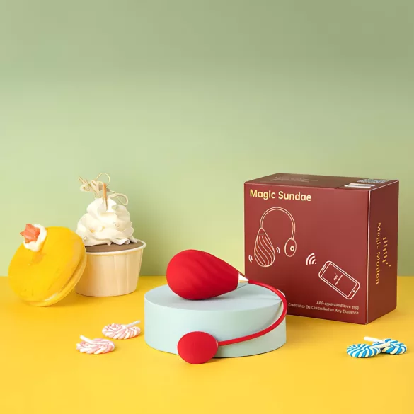 Magic Motion Sundae - bärbart appstyrt vibrerande ägg (röd)