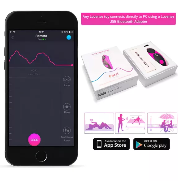 Lovense Ferri - App-styrd klitorisstimulator (svart-rosa)