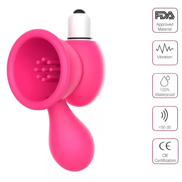 Aixiasia Bobo - bröstvibrator med sugfunktion - rosa