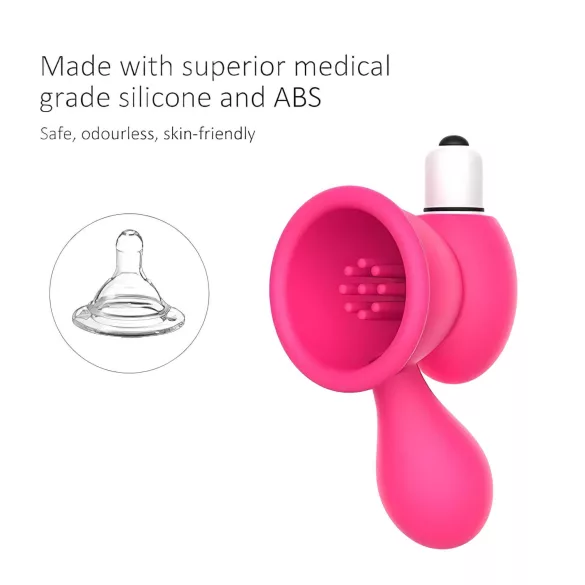 Aixiasia Bobo - bröstvibrator med sugfunktion - rosa