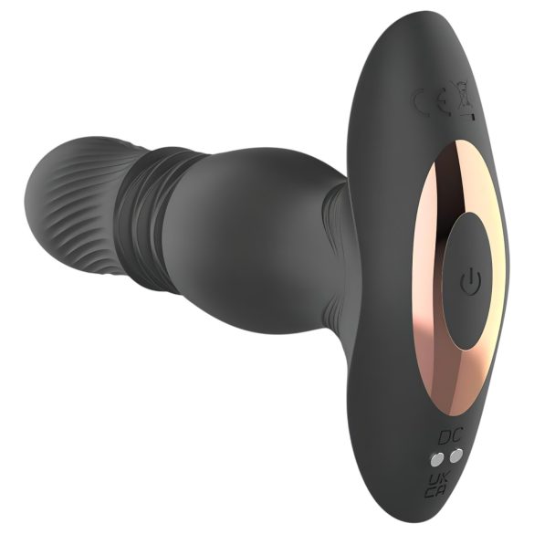 Aixiasia Roy - uppladdningsbar analstötsvibrator med fjärrkontroll - svart