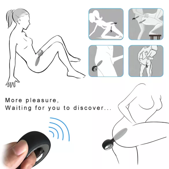 Aixiasia Dylon-Remote - analvibrator med fjärrkontroll - uppladdningsbar svart