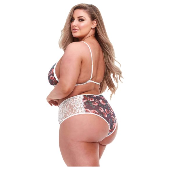 Baci Plus Size - bh-set med blommig spets - stora storlekar