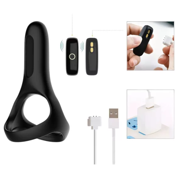 Magic Motion Rise - vibratorring med app - uppladdningsbar - svart